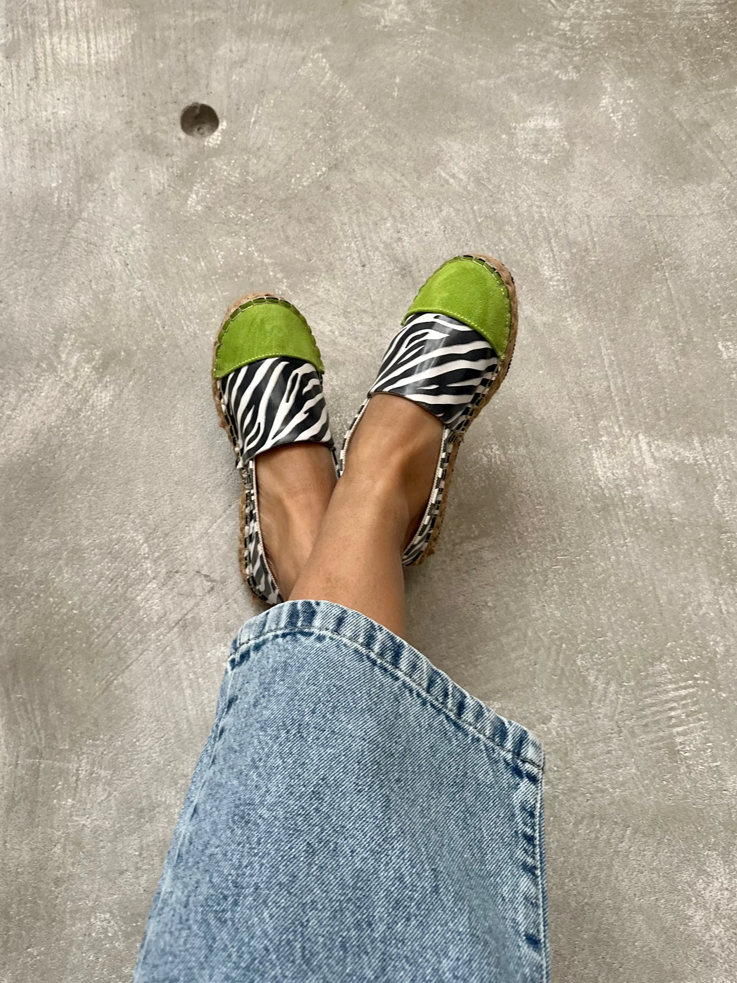 Green Animal Print Espadrille